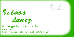 vilmos lancz business card